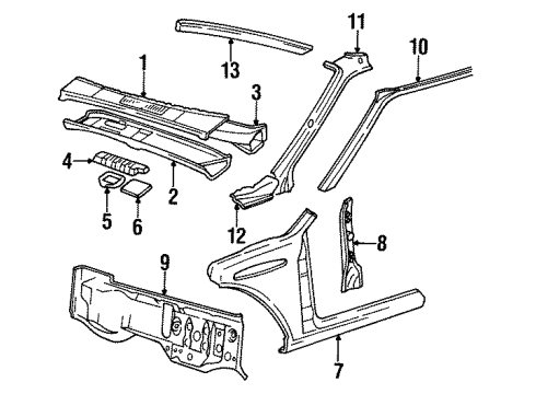 Volvo 1355053 Cowl Top Panel