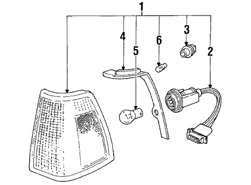 Volvo 1341498 Parking/Turn Lamp Gasket, Driver Side