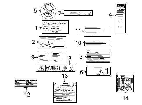 Volvo 30899301 Caution Label