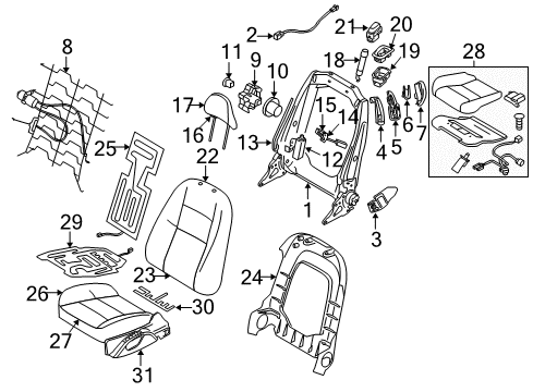 Volvo 30648785 Seat Back Panel Clip