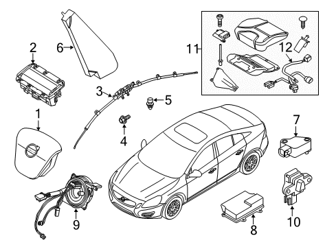 Volvo 31418476 Driver Inflator Module, Beige