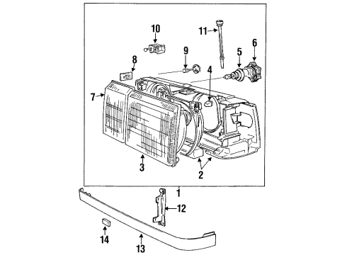 Volvo 1369604 Headlamp Assembly, Passenger Side