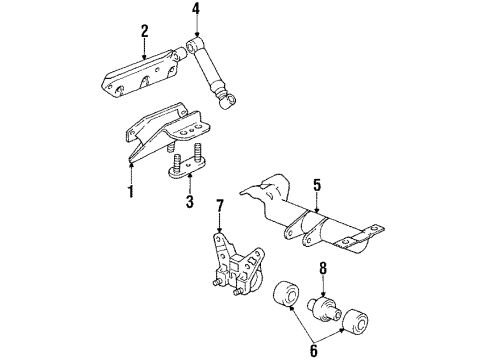 Volvo 1273346 Trans Crossmember Insulator, Rubber