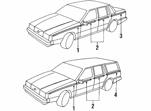 Volvo 1342581 Stripe Tape, Gray, Passenger Side