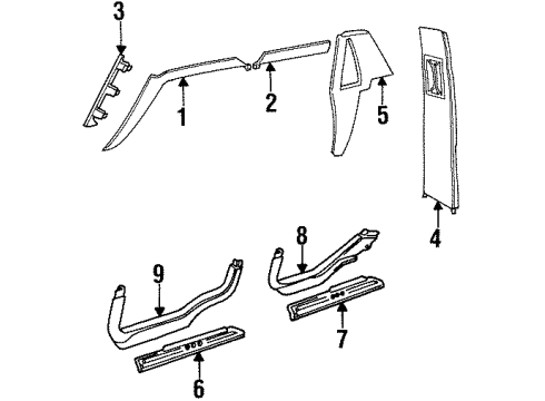 Volvo 9416271 Center Pillar Trim, Driver Side Volvo 9416271 Center Pillar Trim, Driver Side