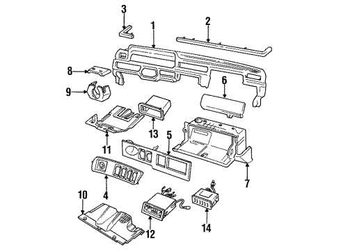 Volvo 1258841 Control Panel, Driver Side