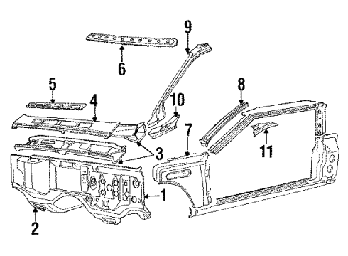 Volvo 3406810 Pillar Molding, Driver Side Volvo 3406810 Pillar Molding, Driver Side