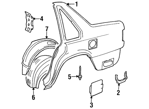 Volvo 3526483 Quarter Panel, Rear Driver Side