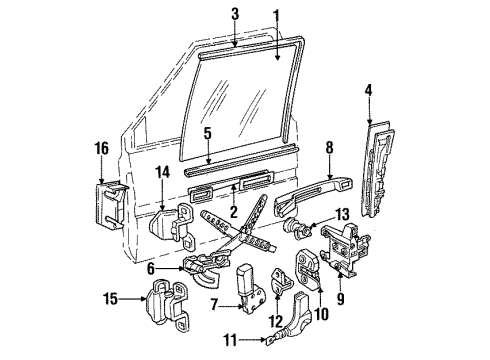 1988 Volvo 760 Front Door - Glass & Hardware