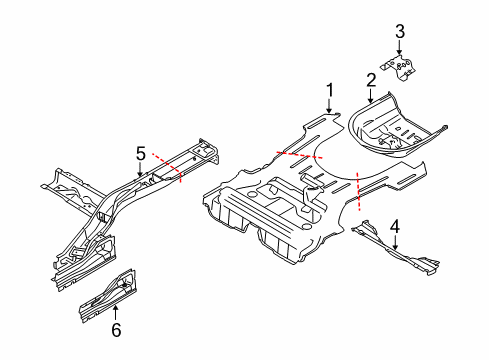 2009 Volvo S80 Rear Body - Floor & Rails
