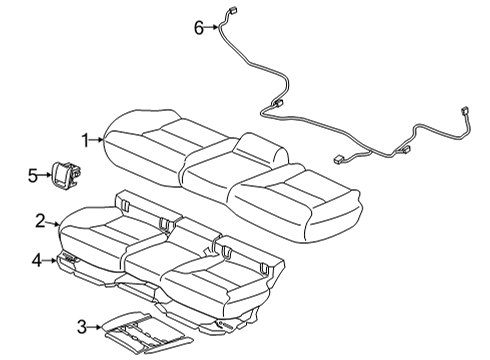 2023 Volvo C40 Recharge Rear Seat Components