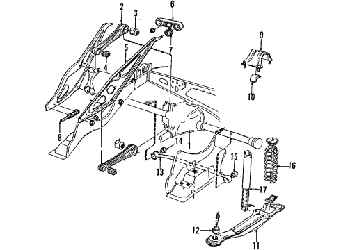 1993 Volvo 940 Rear Axle, Lower Control Arm, Suspension Components