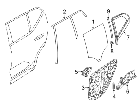 2021 Volvo XC40 Recharge Glass - Rear Door