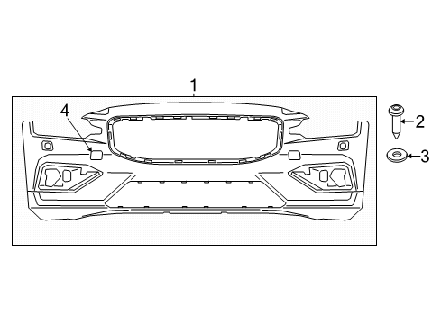 2021 Volvo V60 Cross Country Bumper & Components - Front