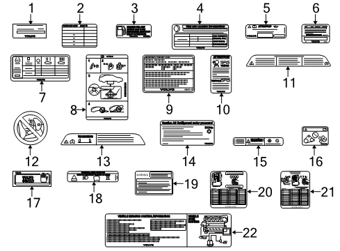 2009 Volvo S80 Information Labels