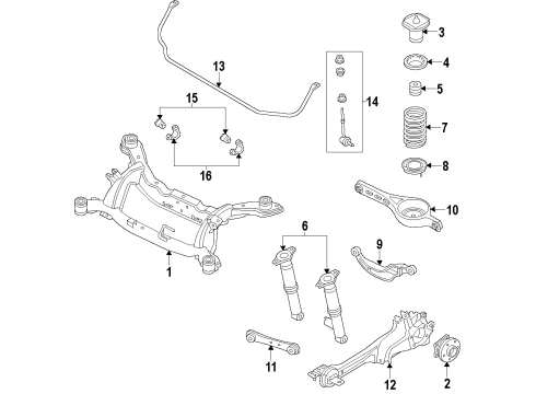 2012 Volvo XC60 Suspension Crossmember Diagram for 31476647