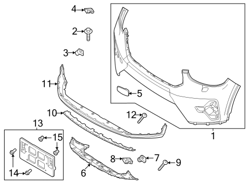 2023 Volvo XC40 Recharge Bumper & Components - Front Diagram 1