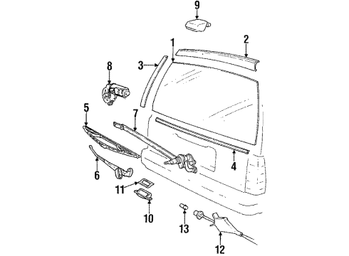 1988 Volvo 740 Glass & Moldings - Lift Gate