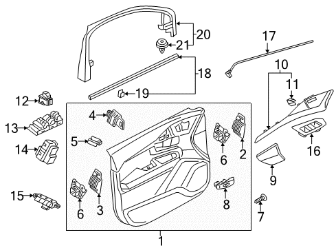 2019 Volvo XC90 Interior Trim - Front Door