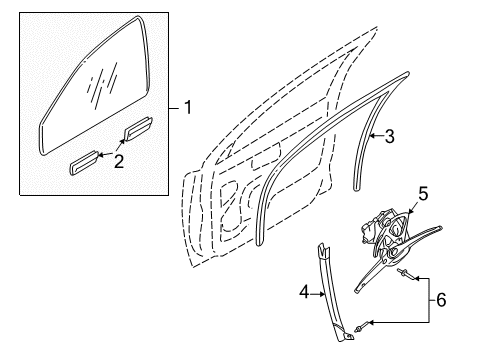 2006 Volvo XC70 Front Door - Glass & Hardware