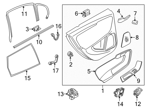 2017 Volvo V60 Cross Country Interior Trim - Rear Door