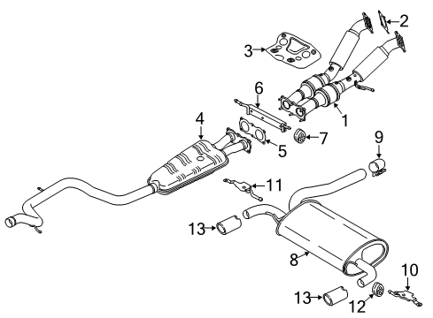 2013 Volvo XC60 Muffler & Pipe Diagram for 31338367