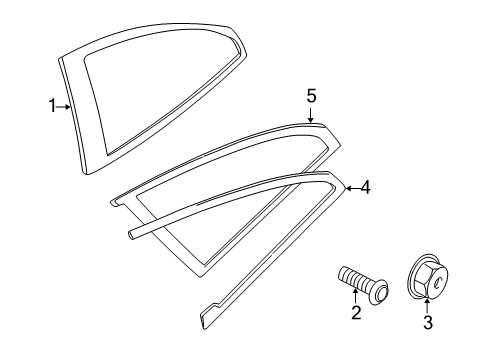 2001 Volvo C70 Quarter Panel - Glass & Hardware