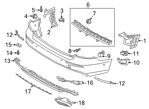2019 Volvo S60 Rear Bumper & Components Diagram 1