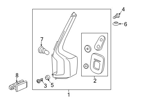 2020 Volvo XC90 Tail Lamp Screw Diagram for 31109283