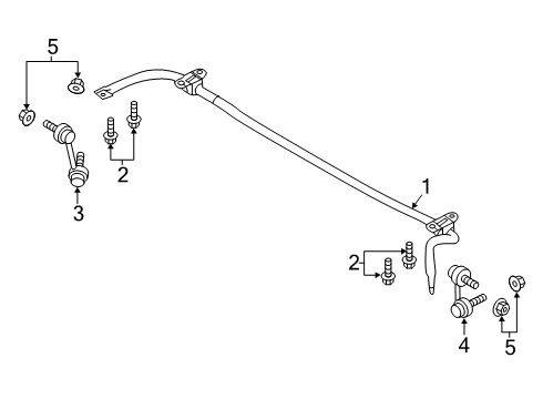 2019 Volvo S60 Rear Suspension Components, Lower Control Arm, Upper Control Arm, Ride Control, Stabilizer Bar