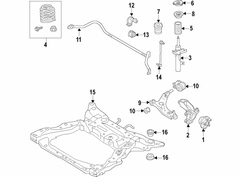 2019 Volvo S60 Front Suspension, Lower Control Arm, Upper Control Arm, Ride Control, Stabilizer Bar, Suspension Components