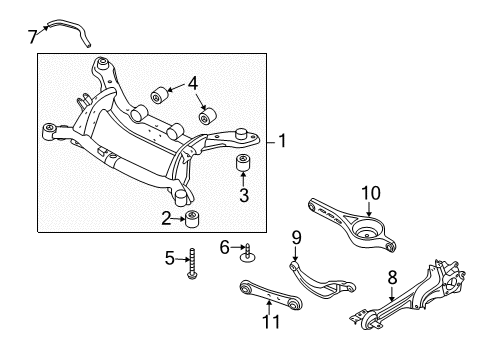 2011 Volvo XC60 Rear Suspension, Control Arm Diagram 1
