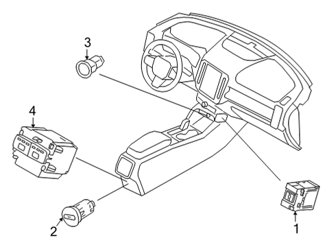 2023 Volvo C40 Recharge Center Console