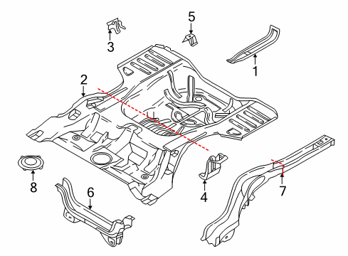 2004 Volvo V40 Rear Body - Floor & Rails