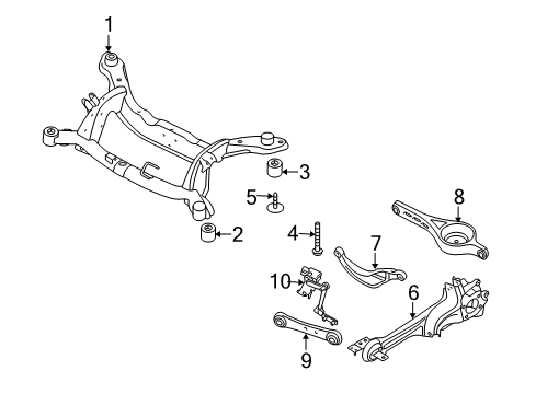 2009 Volvo S80 Rear Suspension Components, Lower Control Arm, Upper Control Arm, Ride Control, Stabilizer Bar