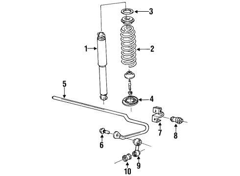 1993 Volvo 940 Rear Shocks & Components, Stabilizer Bar & Components