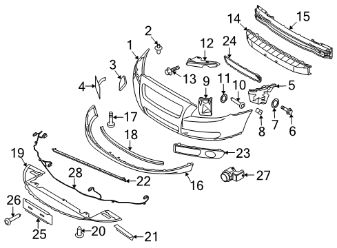 2009 Volvo V70 Front Bumper