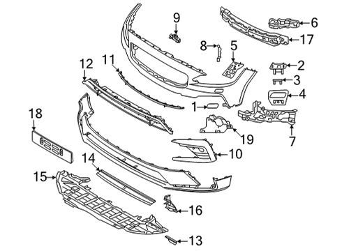 2021 Volvo V90 Bumper & Components - Front Diagram 6