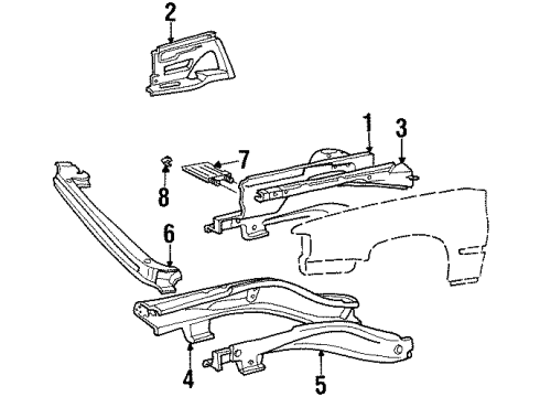 1995 Volvo 850 Structural Components & Rails