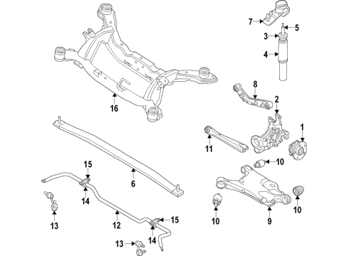 2019 Volvo XC90 Rear Suspension Components, Lower Control Arm, Upper Control Arm, Ride Control, Stabilizer Bar