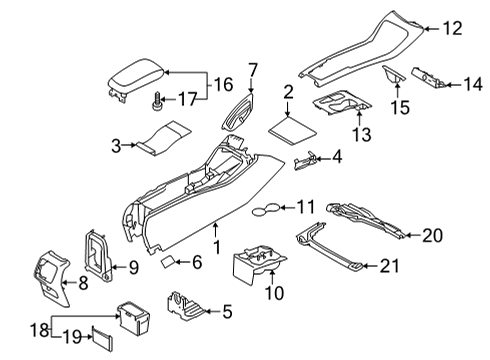 2022 Volvo C40 Recharge Center Console Diagram 2