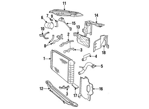 1993 Volvo 940 Radiator & Components, Radiator Support