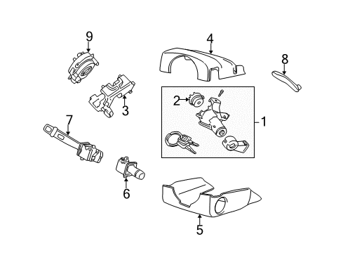2006 Volvo XC70 Shroud, Switches & Levers