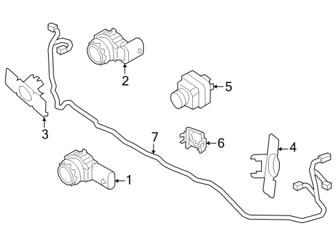 2023 Volvo XC40 Parking Sensor Bracket, Passenger Side Diagram for 40005004
