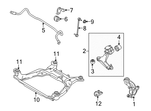 2015 Volvo XC60 Front Suspension Components, Lower Control Arm, Ride Control, Stabilizer Bar