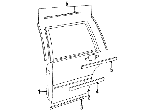 1993 Volvo 940 Rear Door & Components, Exterior Trim