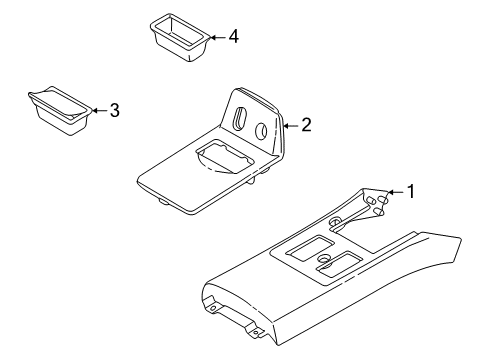 2003 Volvo C70 Front Console, Rear Console