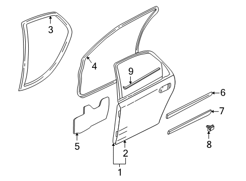2006 Volvo XC70 Rear Door & Components, Exterior Trim