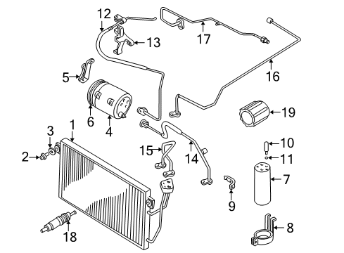 2004 Volvo V40 A/C Condenser, Compressor & Lines