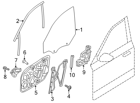 2019 Volvo XC90 Front Door - Glass & Hardware